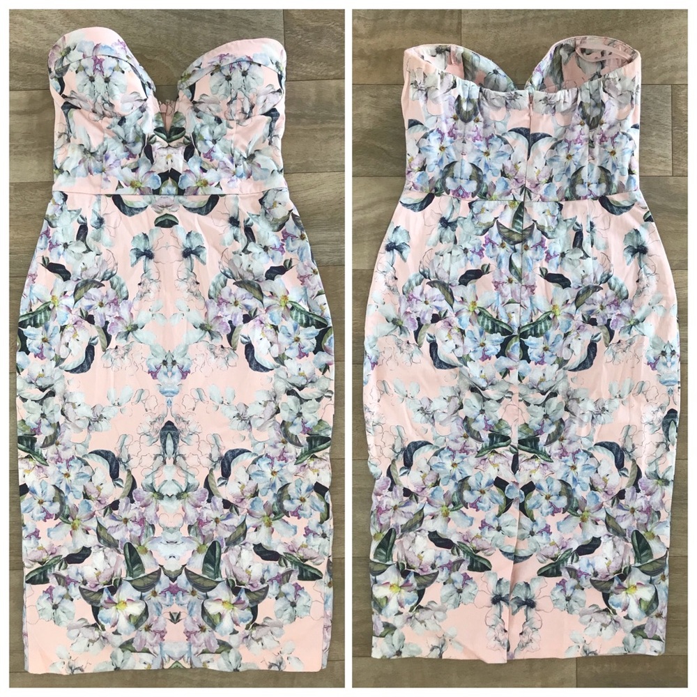 ASOS plunge strapless bodycon dress